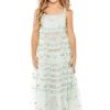 Kids' Floral Embroidered Ruffle Party Dress