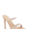 Crystal Embellished Pointed Toe Platform Slide Sandal