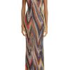 Zigzag Lamé Sleeveless Maxi Dress